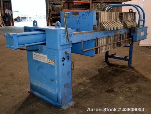 Used Parkson Lanco Environmental Products Filter Press, Model AFP-800-100. (21) Approximately 31-3/8" X 31-3/8" polypropylene plates, (1) head, (1) tail. Filter area approximate 28-1/2" x 28-1/2" x 1...