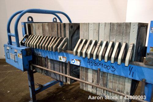 Used Parkson Lanco Environmental Products Filter Press, Model AFP-800-100. (21) Approximately 31-3/8" X 31-3/8" polypropylene plates, (1) head, (1) tail. Filter area approximate 28-1/2" x 28-1/2" x 1...