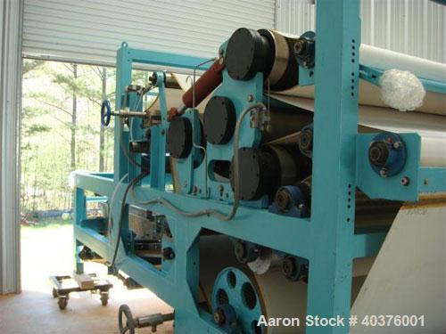 Used Parkson 2 meter belt filter press. Includes Moyno pump, Goulds pump, (1) new stainless steel control panel, (1) new control cabinet with Allen Bradley PLC, tank with new agitator, new polymer fe...