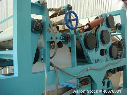 Used Parkson 2 meter belt filter press. Includes Moyno pump, Goulds pump, (1) new stainless steel control panel, (1) new control cabinet with Allen Bradley PLC, tank with new agitator, new polymer fe...