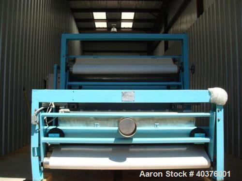 Used Parkson 2 meter belt filter press. Includes Moyno pump, Goulds pump, (1) new stainless steel control panel, (1) new control cabinet with Allen Bradley PLC, tank with new agitator, new polymer fe...