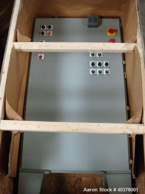 Used Parkson 2 meter belt filter press. Includes Moyno pump, Goulds pump, (1) new stainless steel control panel, (1) new control cabinet with Allen Bradley PLC, tank with new agitator, new polymer fe...