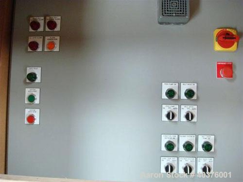 Used Parkson 2 meter belt filter press. Includes Moyno pump, Goulds pump, (1) new stainless steel control panel, (1) new control cabinet with Allen Bradley PLC, tank with new agitator, new polymer fe...