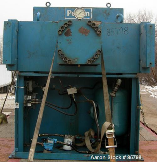 Used Perrin Filter Press, Model 1200MM. (54) 1200 mm (47.2" x 47.2") x 2-1/2" thick polypropylene plates, approximate 1/2" recess. Total filter area 1219 square feet. 50 cubic feet cake capacity. Hea...