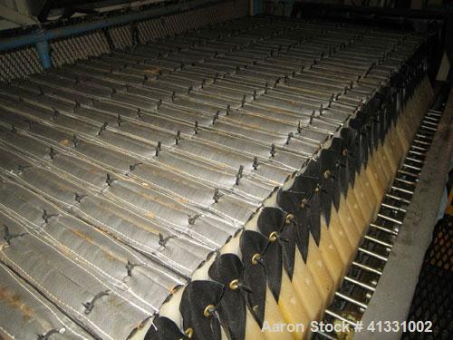Used Perrin 1000 mm Filter Press. Press consists of 45 polypropylene filter plates. Top center feed, 4 corner discharge. 1-3/16" cake thickness. Approximately 40 cubic foot cake capacity. Approximate...