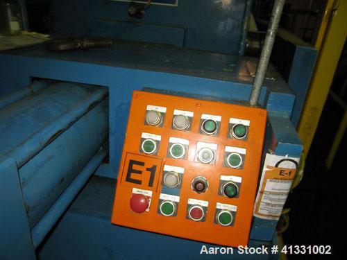 Used Perrin 1000 mm Filter Press. Press consists of 45 polypropylene filter plates. Top center feed, 4 corner discharge. 1-3/16" cake thickness. Approximately 40 cubic foot cake capacity. Approximate...