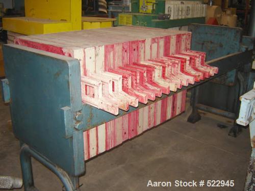 USED: 24" x 24" Perrin CGR (caulked and gasketed recessed design)filter press, 16 plates. Overall shipping dimensions 54" high x 116"long x 48" wide, without skid. Hydraulic cylinder closure mechanis...