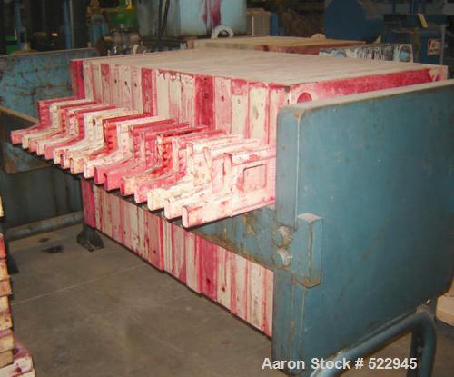 USED: 24" x 24" Perrin CGR (caulked and gasketed recessed design)filter press, 16 plates. Overall shipping dimensions 54" high x 116"long x 48" wide, without skid. Hydraulic cylinder closure mechanis...