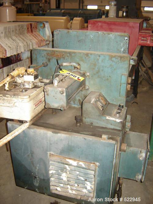 USED: 24" x 24" Perrin CGR (caulked and gasketed recessed design)filter press, 16 plates. Overall shipping dimensions 54" high x 116"long x 48" wide, without skid. Hydraulic cylinder closure mechanis...