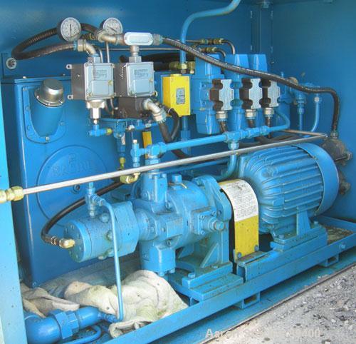 USED: Perrin filter press, (52) 59" x 59" polypropylene plates, approximate 1" cake. Approximate 86 cubic feet cake capacity, approximate 1,032.75 square feet of filter area. 3000 PSI cylinder closin...