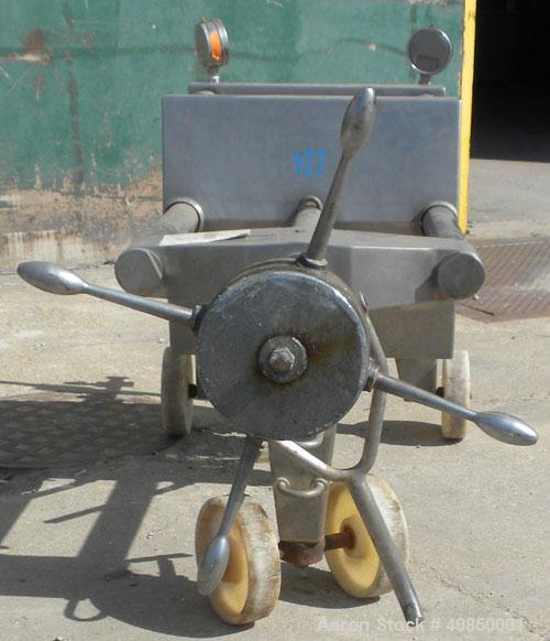 Used Seitz Filter Press, Type 40/30-A4. (4) 15" x 15" 316 stainless steel plates and (3) 15" x 15" x 1-1/2" thick, 316 stainless steel frames. Approximate 12.50 square feet filter area, (.78) cubic f...