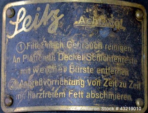 Used Seitz-Werke Filter Press, Type Z. Stainless steel plates, carbon steel frame with casters.
