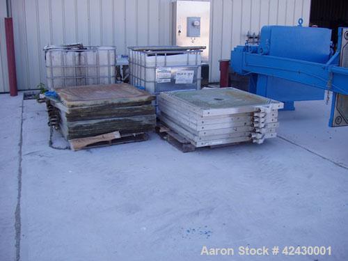 Used Shriver 18 Cubic Foot Filter Press, model 48-188-1.25. 12 Chambers, 2835 square feet of filter area, 15 cubic foot holding capacity, 100 psi, 1-1/4 cake thickness. Hydraulic closure, includes th...