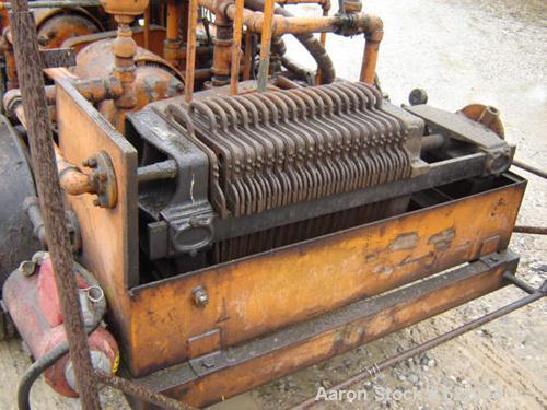 USED: Oil purification trailer with Shriver plate and frame filterpress. Portable trailer with filters and pumps for filtering hydraulicoils or transformer oils. Trailer consists of Shriver plate and...