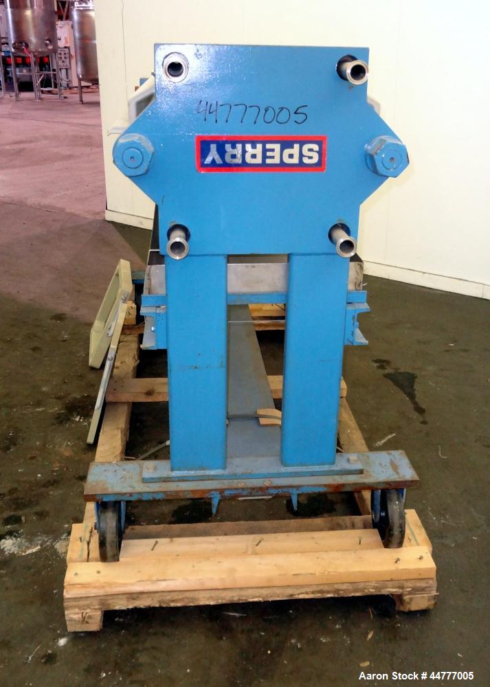 Used Sperry Plate & Frame Filter Press, Size 18, Type 47-48-49. (15) 15" x 15" polypropylene plates, (16) 15" x 15" x 2" thick frames. Approximate filter area 32 square feet filter area, approximate ...