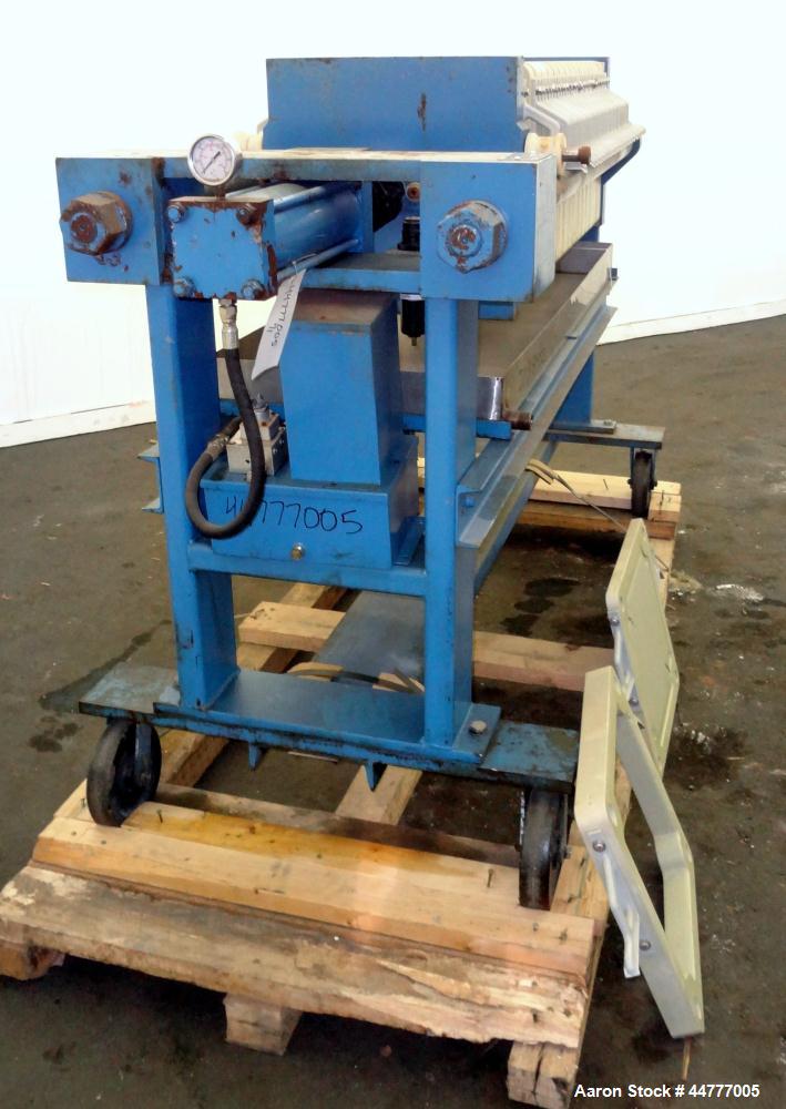 Used Sperry Plate & Frame Filter Press, Size 18, Type 47-48-49. (15) 15" x 15" polypropylene plates, (16) 15" x 15" x 2" thick frames. Approximate filter area 32 square feet filter area, approximate ...