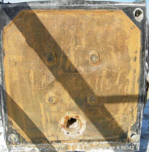 USED: Sperry filter press, type 21, size 48. (85) 48" x 48" polypropylene plates, approximate 1/2" deep recess each side. Approximate filter area 1053 square feet, approximate 87 cubic feet cake capa...