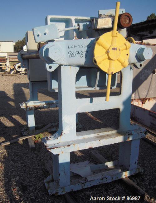 Used Sperry Filter Plate and Frame Filter Press, Size 36. (15) 36" x 36" polypropylene plates, 1’’ thick, frames 1-1/4’’ thick. Approximate filter area 106 square feet, approximate 8.8 cubic feet cak...