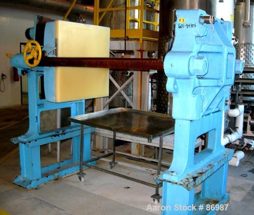 Used Sperry Filter Plate and Frame Filter Press, Size 36. (15) 36" x 36" polypropylene plates, 1’’ thick, frames 1-1/4’’ thick. Approximate filter area 106 square feet, approximate 8.8 cubic feet cak...