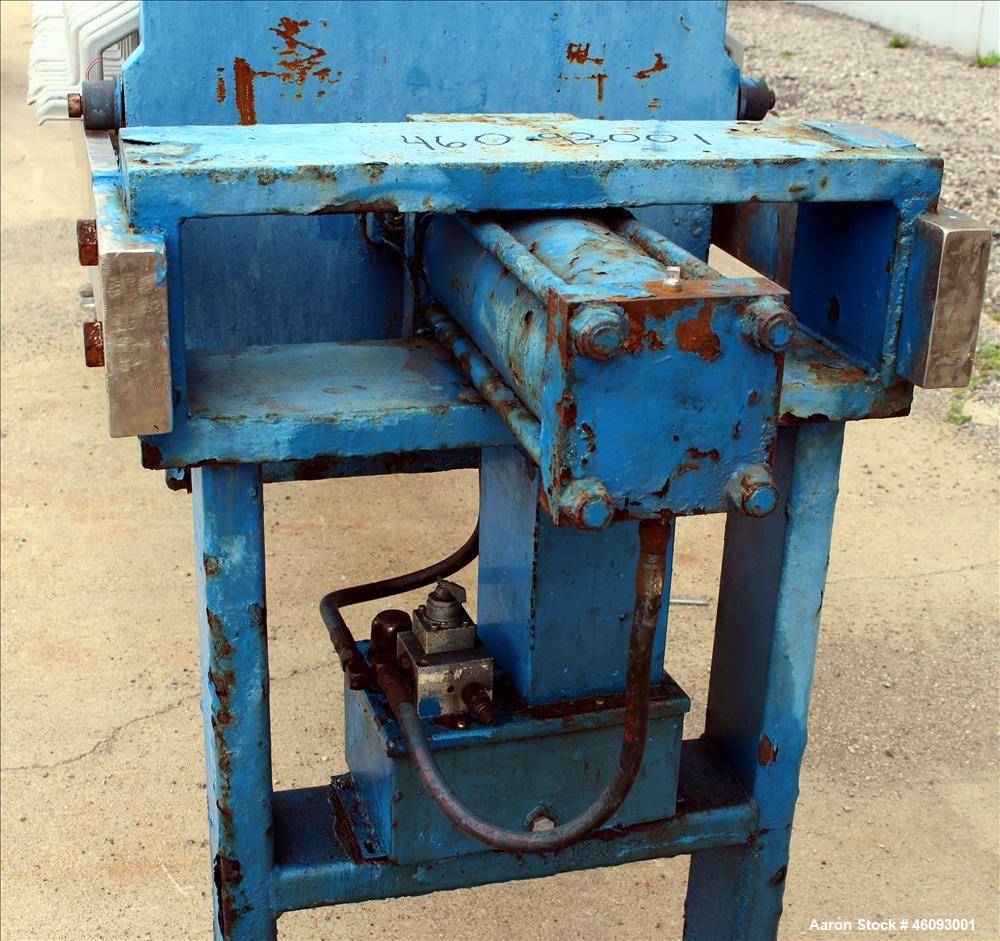 Used Sperry Filter Plated And Frame Filter Press, Type 41-42, Size 24. (75) 24" x 24" Polypropylene Plates. Approximately filter area 600 square feet, approximate 25 cubic feet cake capacity. 100 psi...