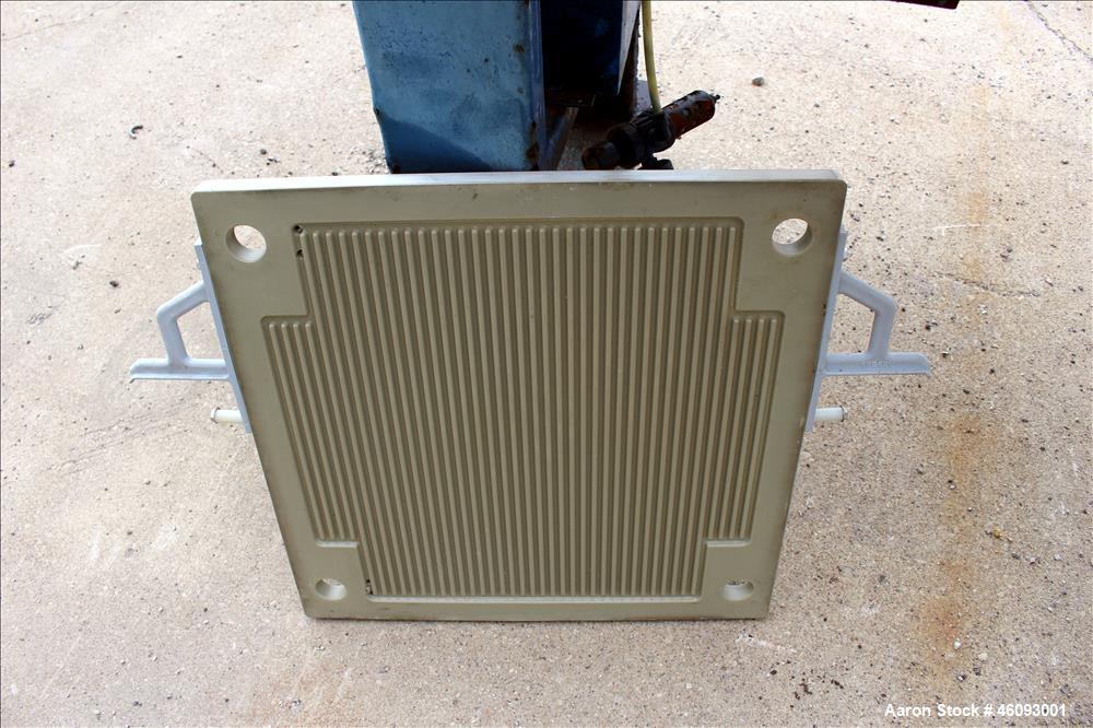 Used Sperry Filter Plated And Frame Filter Press, Type 41-42, Size 24. (75) 24" x 24" Polypropylene Plates. Approximately filter area 600 square feet, approximate 25 cubic feet cake capacity. 100 psi...