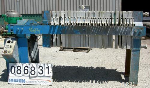 USED: Sperry plate and frame filter press, type 41-4, size 24, carbon steel frame. (15) 24" x 24" x 1" thick polypropylene plates, (15) 24" x 24" polypropylene 2" thick frames. Approximate 120 square...