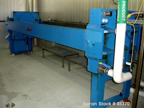 USED: Sperry filter press, carbon steel frame. 36" x 36" polypropylene. Approx 51 plates 1" thick and 50 frames 1-1/4" thick. Approx 30 cubic feet cake capacity, approximately 800 square feet filter ...