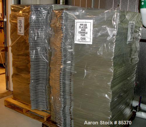 USED: Sperry filter press, carbon steel frame. 36" x 36" polypropylene. Approx 51 plates 1" thick and 50 frames 1-1/4" thick. Approx 30 cubic feet cake capacity, approximately 800 square feet filter ...