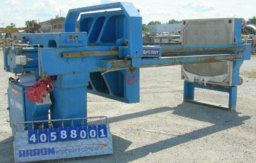 Used Sperry Filter Press, type CRN, size 48. (32) 49" x 50" polypropylene plates, approximate 1" cake.  Approximate 445.63 square feet filter area, 37.13 cubic feet capacity.  100 psi max filtration ...