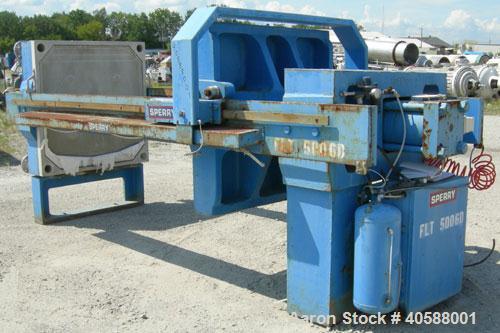 Used Sperry Filter Press, type CRN, size 48. (32) 49" x 50" polypropylene plates, approximate 1" cake.  Approximate 445.63 square feet filter area, 37.13 cubic feet capacity.  100 psi max filtration ...
