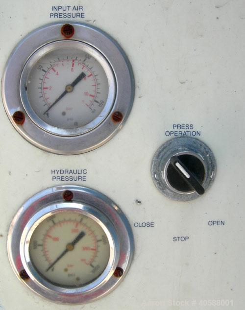 Used Sperry Filter Press, type CRN, size 48. (32) 49" x 50" polypropylene plates, approximate 1" cake.  Approximate 445.63 square feet filter area, 37.13 cubic feet capacity.  100 psi max filtration ...