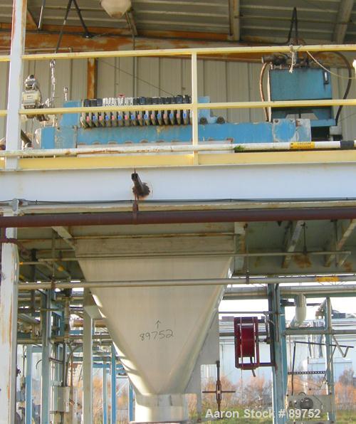 USED: Standard Filter Corp filter press. (31) 36" x 36" polypropylene recessed plates having an approximate 1/2" recess. Plates are 2.5" thick. Press has approximately 279 square feet of filter area,...