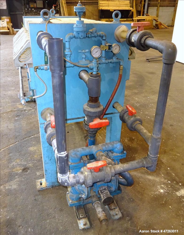 Used Star Systems Filter Press, Model R17630/50630002. Approximate 82 square feet filter area. (18) 25" x 25" polypropylene plates, (1) head, (1) tail. Approximately 6.8 cubic feet cake capacity. 3" ...