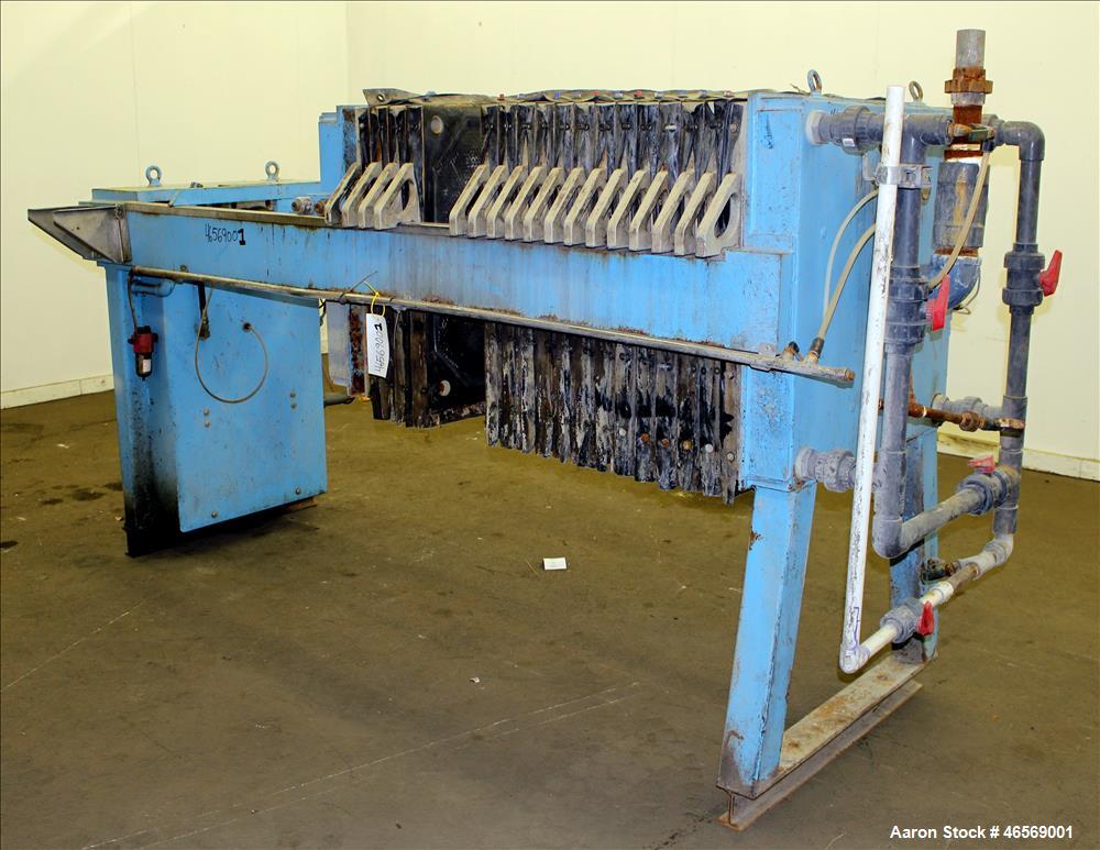 Used Star Systems Filter Press, Model RC16-800Q/LE/APC/CH, Carbon Steel. Approximate 172 square feet filter area, 8 cubic foot capacity. (15) 31" x 31" x Approximate 1/2" recess polypropylene plates,...
