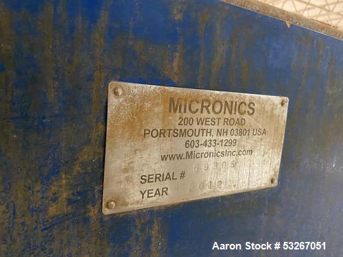 Micronics Model TR120DA08-FS-AO 130 cu ft. poly plate and frame press.