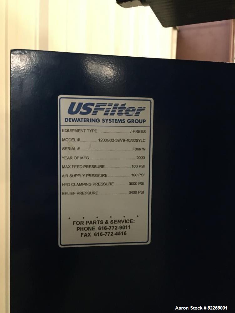 US Filter 1200MM J-Press Filter Press