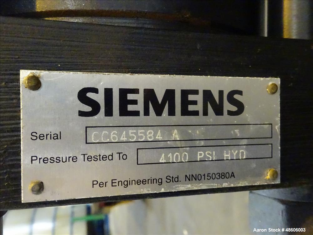Used Siemens J-Press Filter Press, Model 800G25-25-10SYLW.