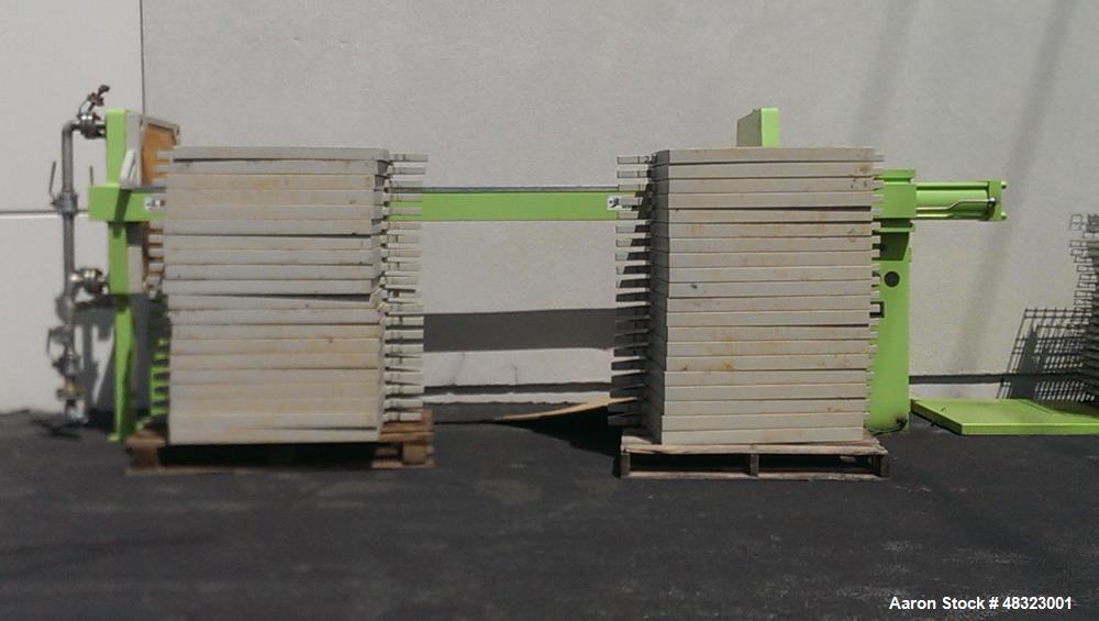 Used U.S. Filter / JWI Filter J Press, Model 800G32-39-20DNLW. (40) 800 mm x 800 mm polypropylene plates. Approximate filter area 415 square feet, approximate 20 cubic feet cake capacity. Maximum inl...