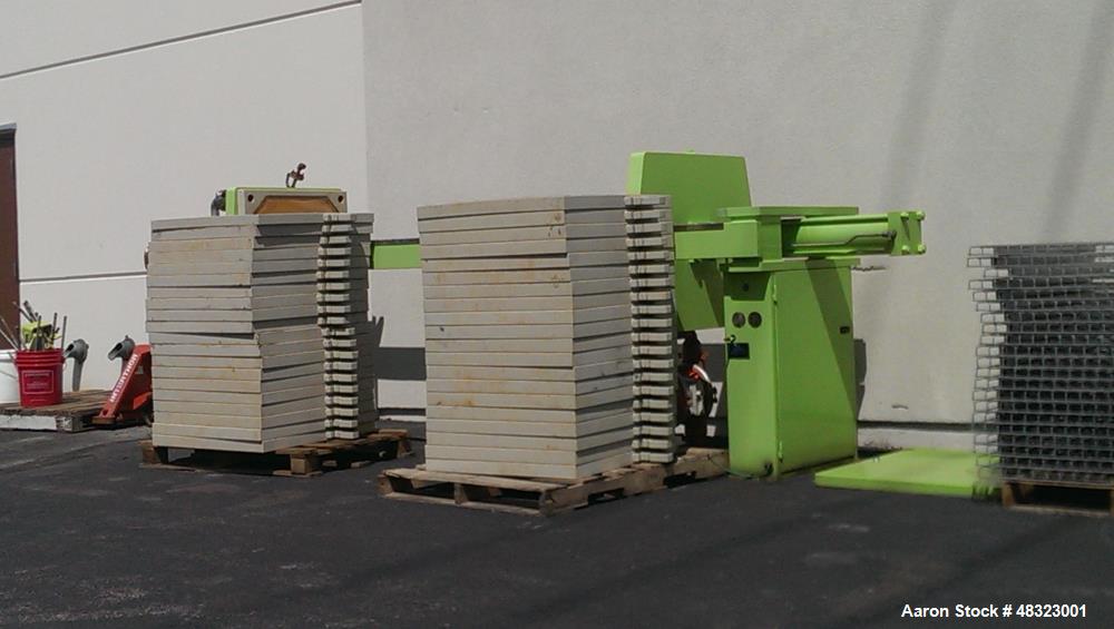 Used U.S. Filter / JWI Filter J Press, Model 800G32-39-20DNLW. (40) 800 mm x 800 mm polypropylene plates. Approximate filter area 415 square feet, approximate 20 cubic feet cake capacity. Maximum inl...