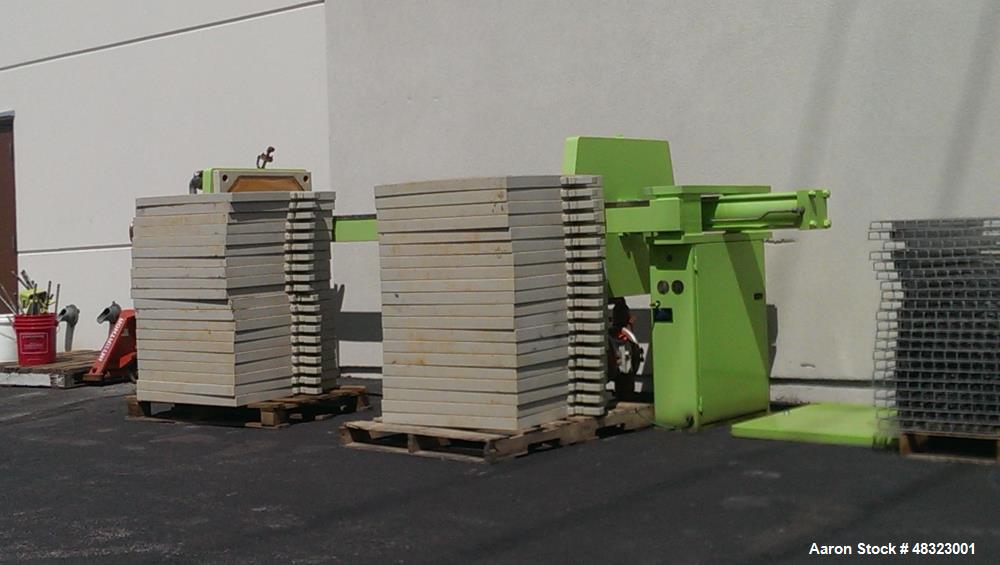 Used- U.S. Filter / JWI Filter J Press, Model 800G32-39-20DNLW. (40) 800 mm x 800 mm polypropylene plates. Approximate filte...