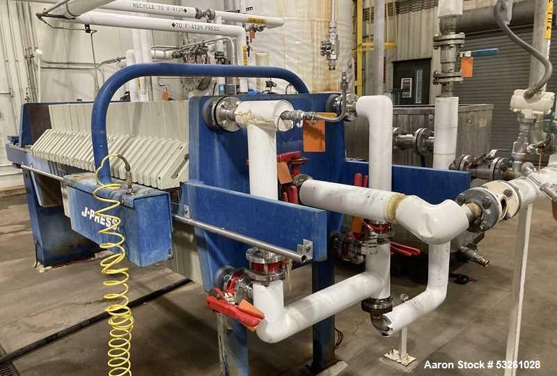Used US Filter J-Press 800MM CGR Filter Press – 169 Sq. Ft. Filtration Area with Hydraulic Closure System