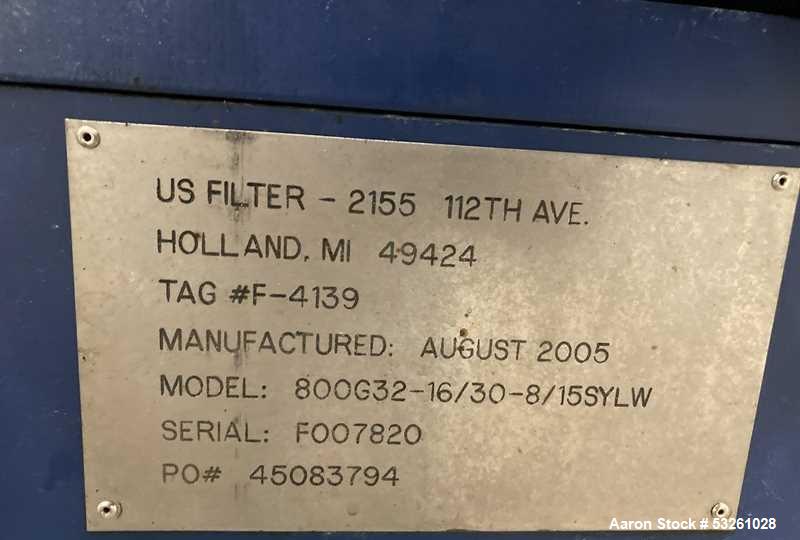 Used US Filter J-Press 800MM CGR Filter Press – 169 Sq. Ft. Filtration Area with Hydraulic Closure System