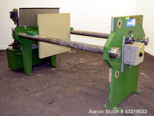 Used Von Roll Filter Press, Type HV5R-800. (16) Polypropylene plates 31.2” x 31.2” (800 mm x 800 mm), (1) head, (1) tail, (1) spacer plates. Approximate 89 square feet (11.2 m3) filtration area, appr...