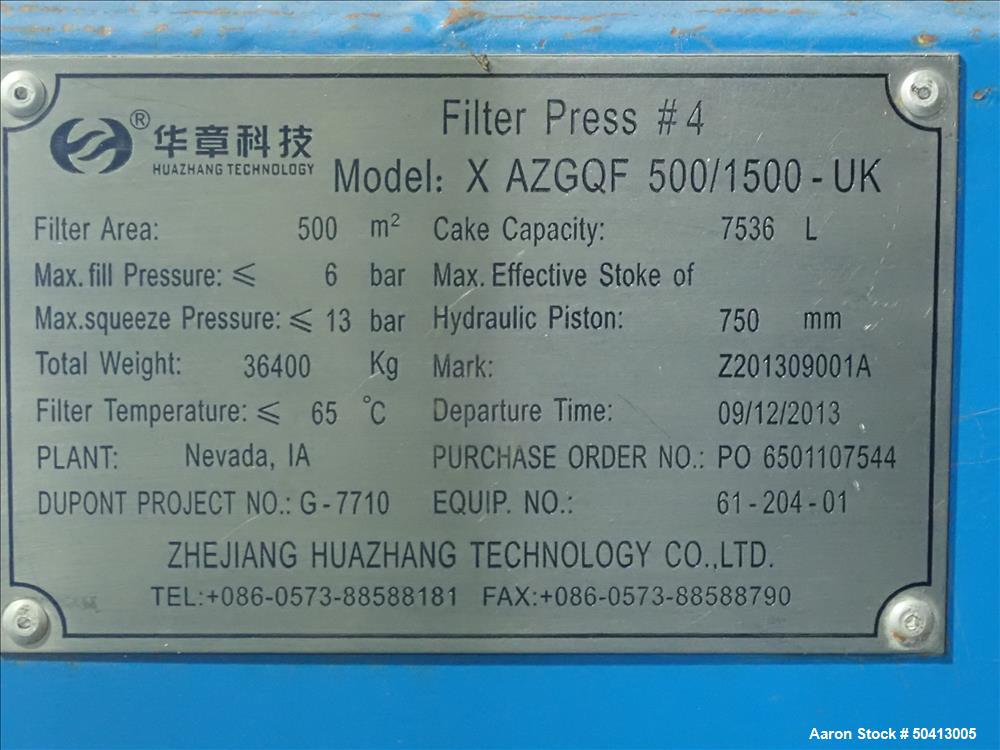 Used Zhejiang Huazhang Technology 500 Square Meter (Approximately 5380 Sqft.)