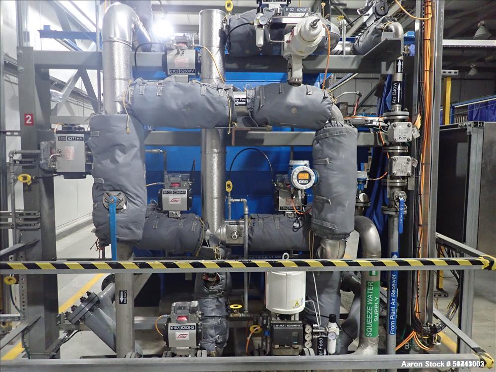 Used Zhejiang Huazhang Technology 500 Square Meter (Approximately 5380 Square Foot) Membrane Filter Press, Model X AZGQF 500/1500  UK, S/N 61-201-01. Filter area: 500 square meter. Cake capacity: 753...