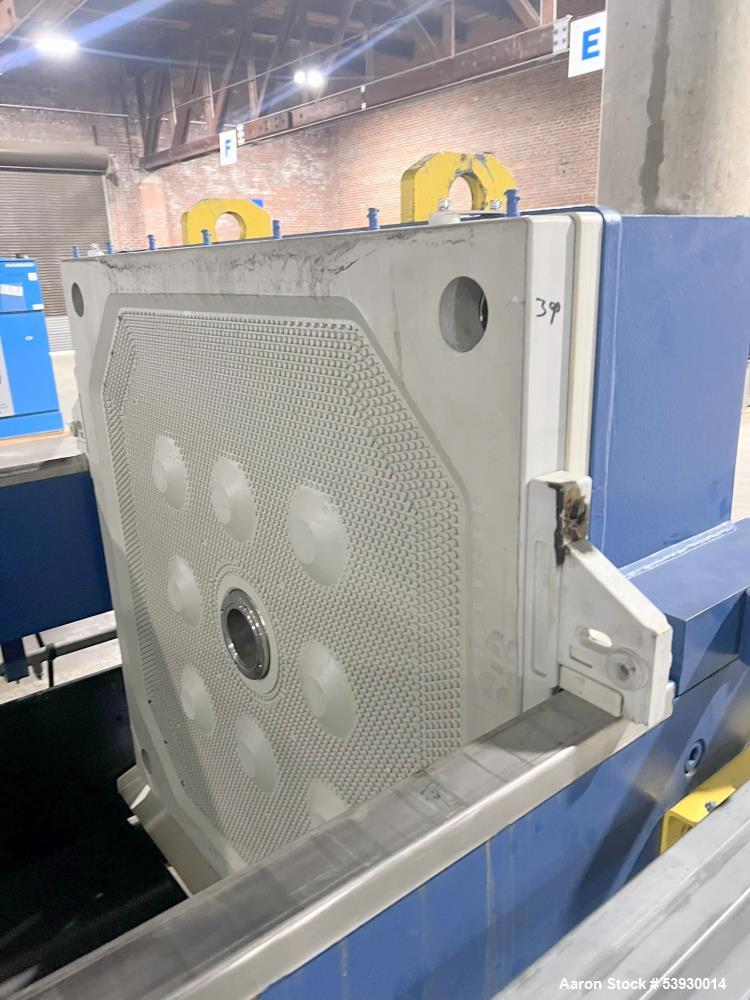 Industrial Filter Press for Sale – HEI 4x4 Polypropylene Plates + Controls – 1000 Sq Ft Capacity with Hydraulic Power Pack.