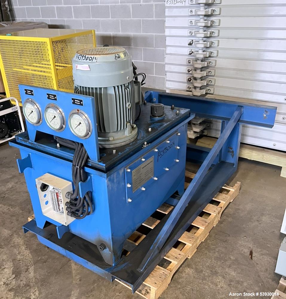 Industrial Filter Press for Sale – HEI 4x4 Polypropylene Plates + Controls – 1000 Sq Ft Capacity with Hydraulic Power Pack.