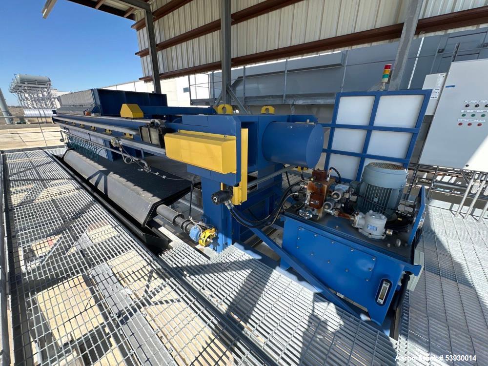 Industrial Filter Press for Sale – HEI 4x4 Polypropylene Plates + Controls – 1000 Sq Ft Capacity with Hydraulic Power Pack.