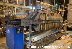 Used Eimco Shriver 900mm Polypropylene Plate and Frame Filter Press, F-4113. 900mm Chambers. (33) 1" thick plates, frames & ...