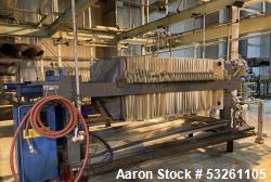 Used Shriver 36" Poly Plate And Frame Filter Press. (34) 1" Plates, frames, and end plate. Self contained hydraulic system &...